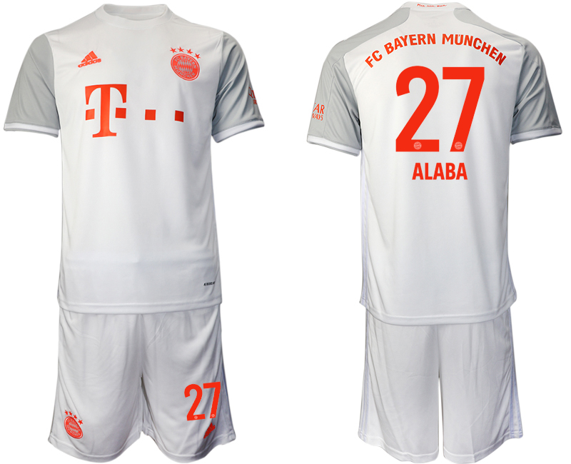 Men 2020-2021 club Bayern Munich away #27 white Soccer Jerseys